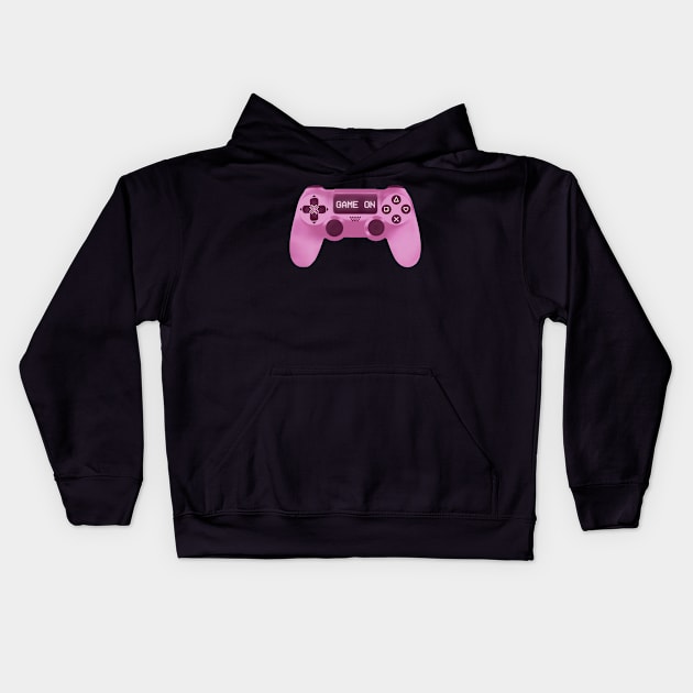 Pink controller - Game on Kids Hoodie by Niina